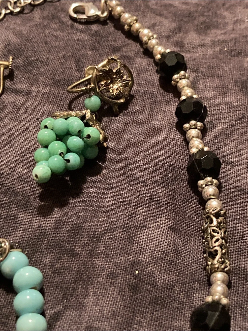 Beaded Necklace, Bracelet & Earring Set — Silver Accents Boho Style